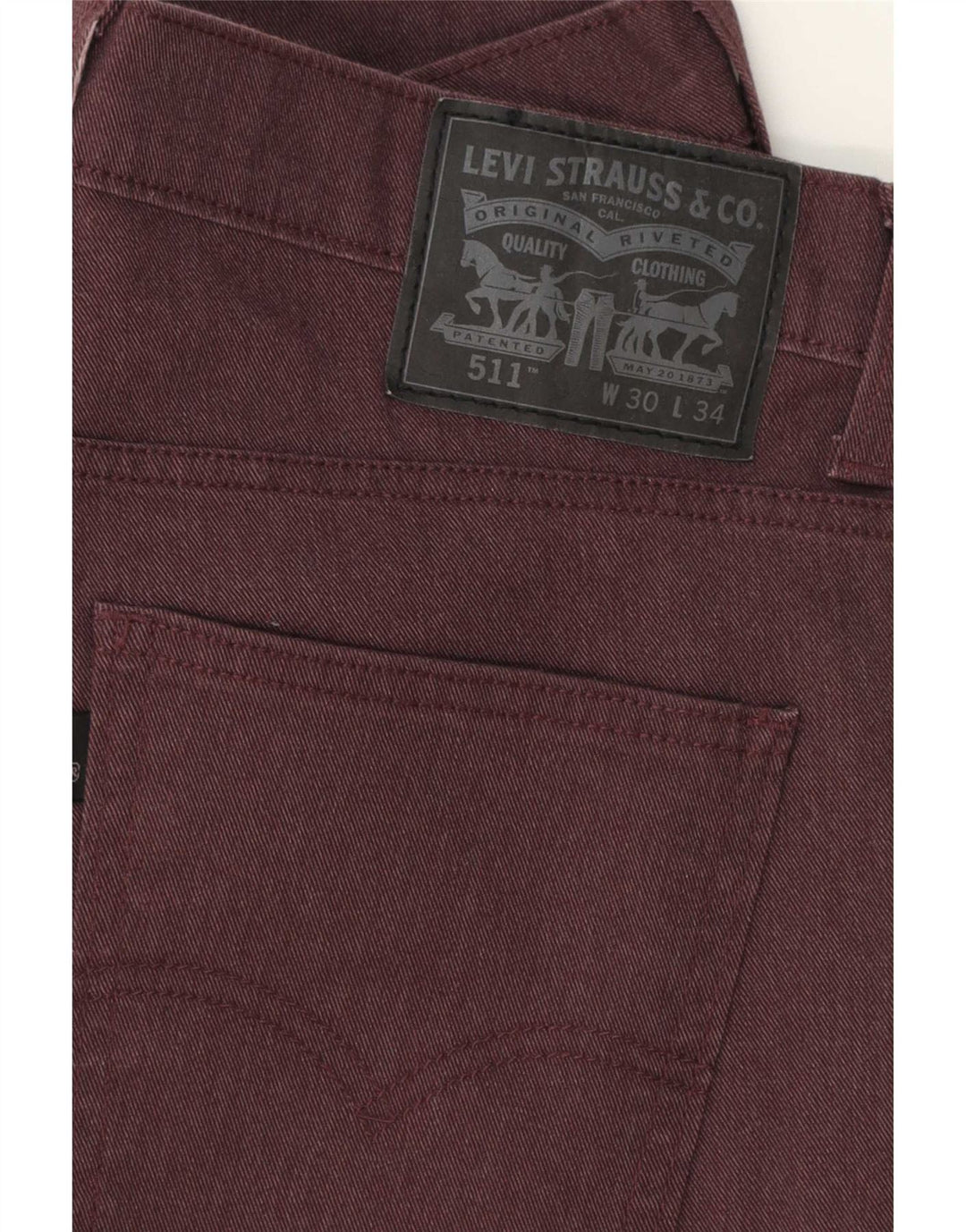 Levi's Herre 511 Slim Jeans W30 L30 Bourgogne bomuld