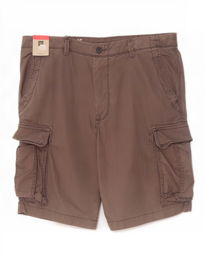 Marks & Spencer Herre Cargo Shorts W36 Large Grå Bomuld