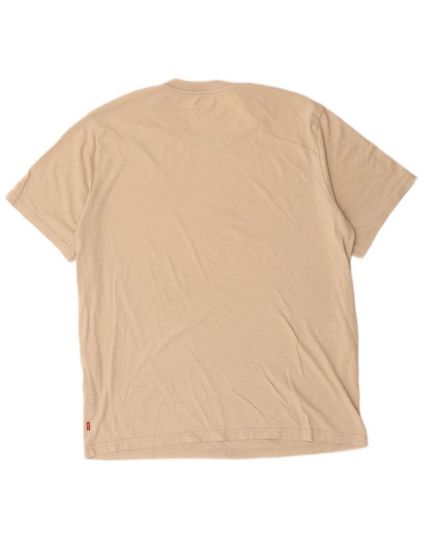 Levi's Herre afslappet grafisk T-shirt top mellembeige bomuld