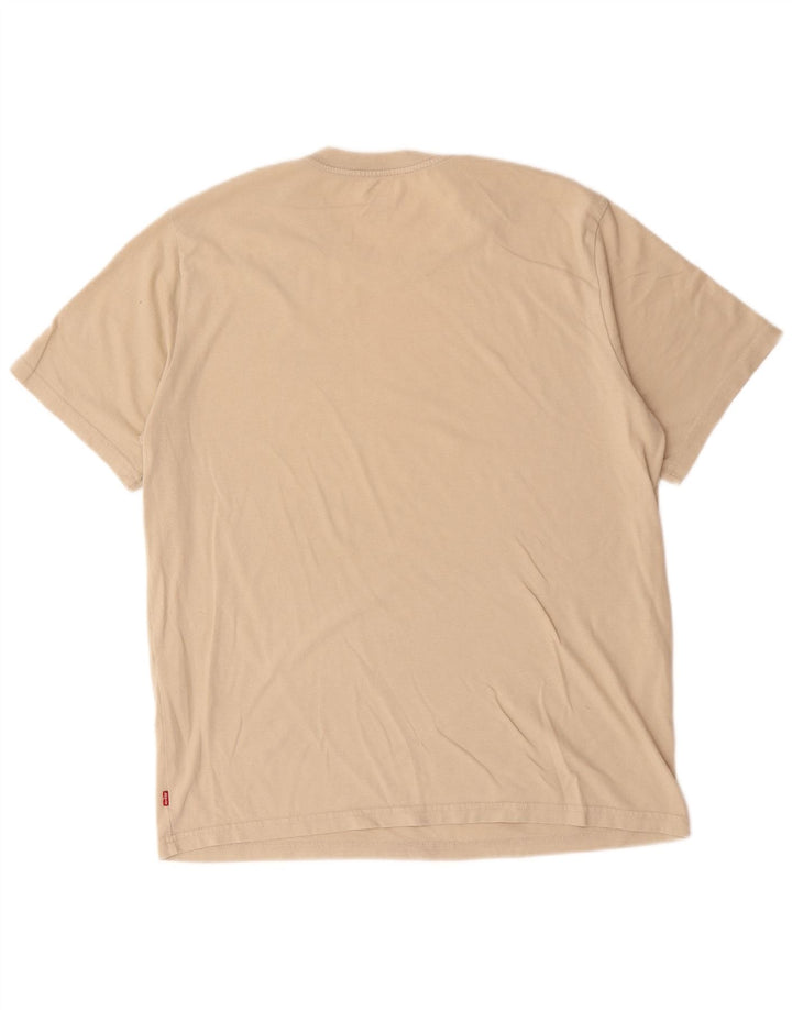 Levi's Herre afslappet grafisk T-shirt top mellembeige bomuld