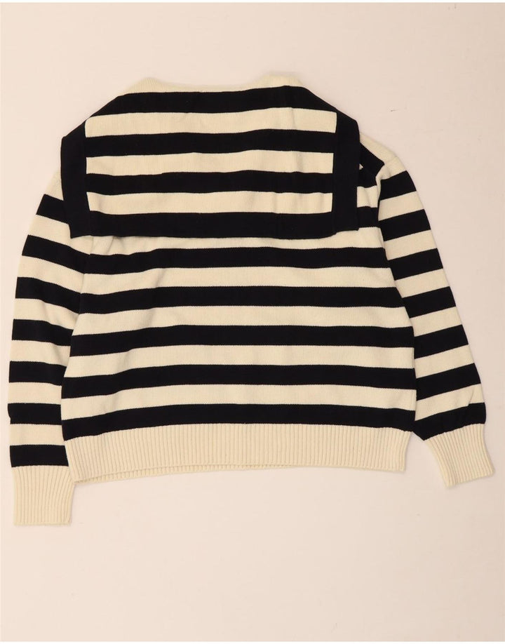 Zara Dame Oversized rullehals sweater UK 10 Lille sort stribet