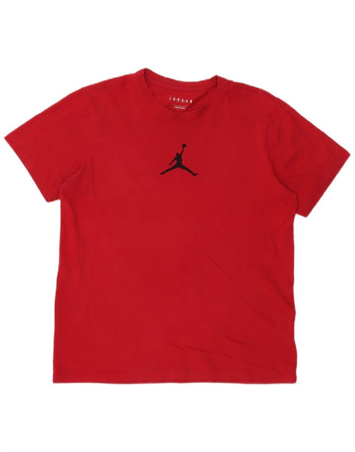 Jordan Herre T-Shirt Top Stor Rød Bomuld