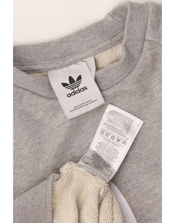 ADIDAS Mens Graphic Sweatshirt Jumper Medium Grey Cotton Vintage Adidas and Second-Hand Adidas from Messina Hembry 