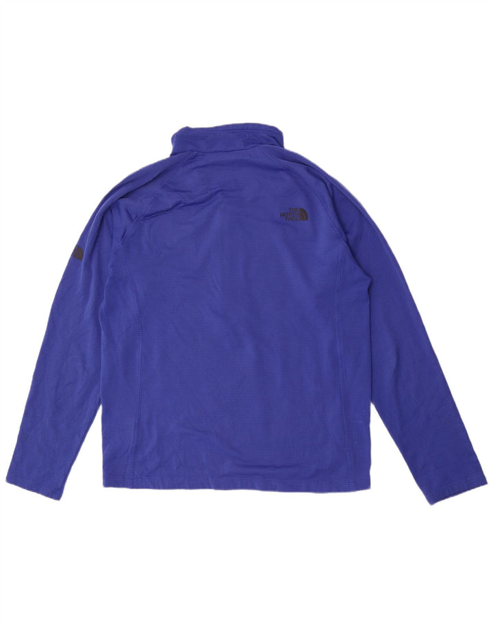 The North Face Herre Zip Neck Pullover Træningsdragt Top Stor Blå Nålestribe