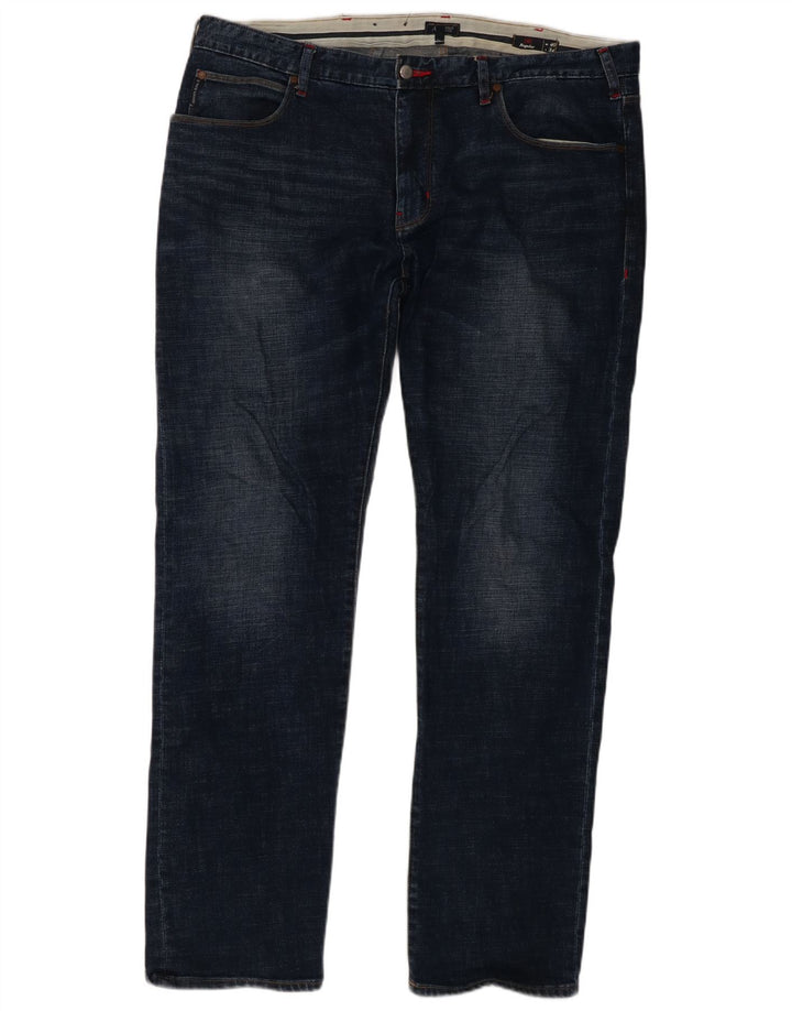 Armani Herre Regular Straight Jeans W40 L34 Marineblå Bomuld