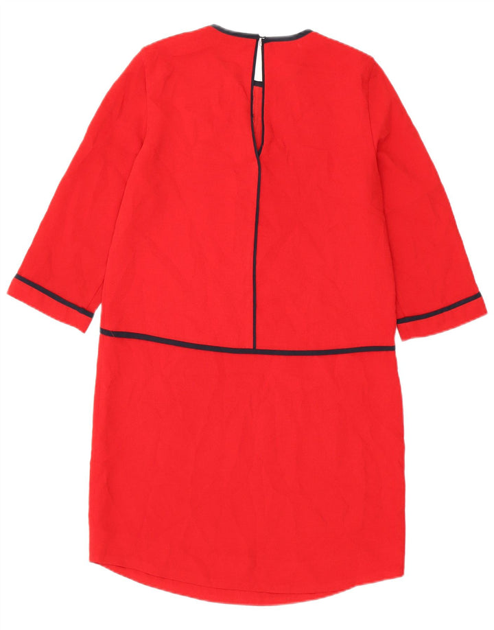 ZARA Kortærmede Shift Dress til kvinder UK 10 Lille Rød