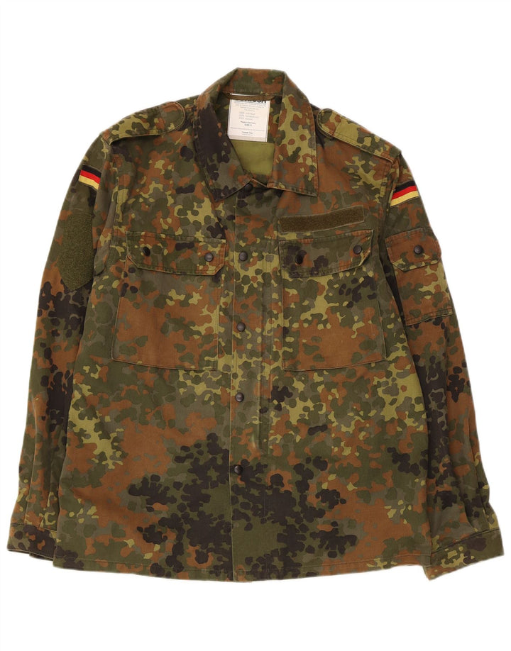 VINTAGE Herre grafisk militærjakke UK 36 Small Khaki Camouflage
