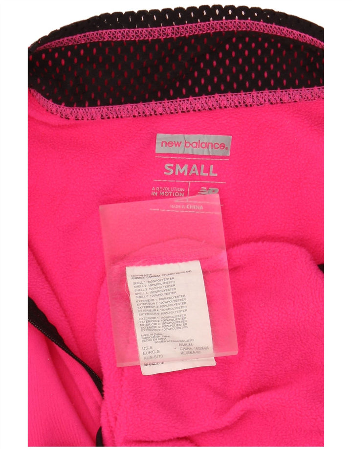 NEW BALANCE Womens Pullover Tracksuit Top UK 10 Small Pink Colourblock