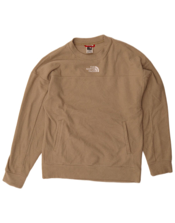 The North Face Dame Oversized Fleece Jumper UK 6 XS Beige Polyester