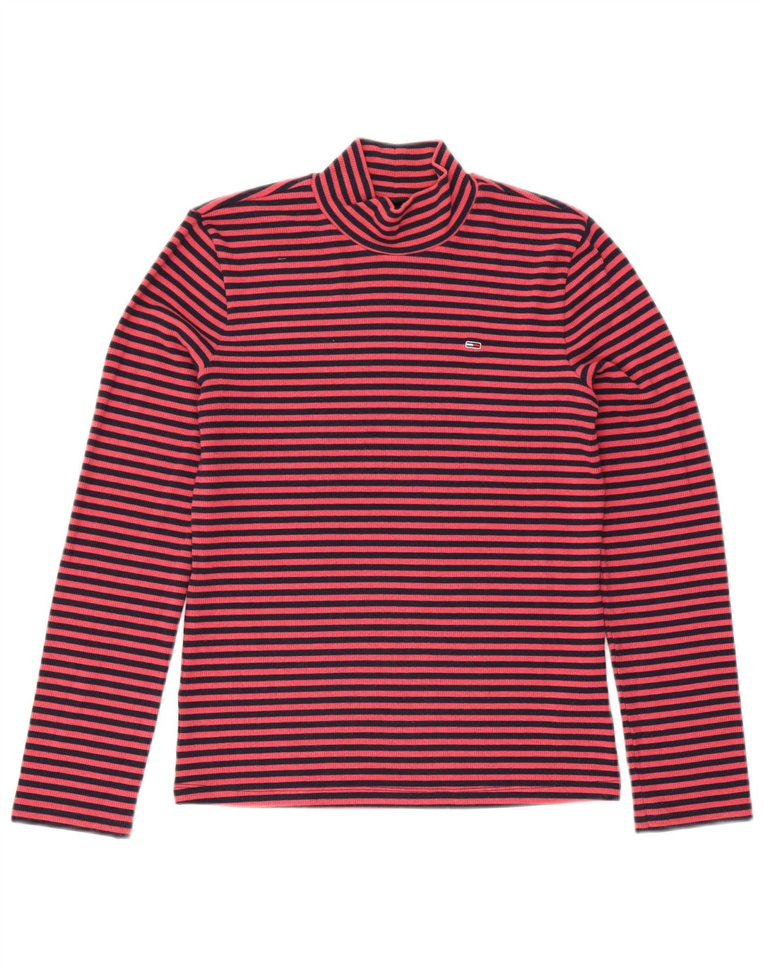 Tommy Hilfiger Dame Top Langærmet UK 14 Medium Pink Nålestribet Polyester