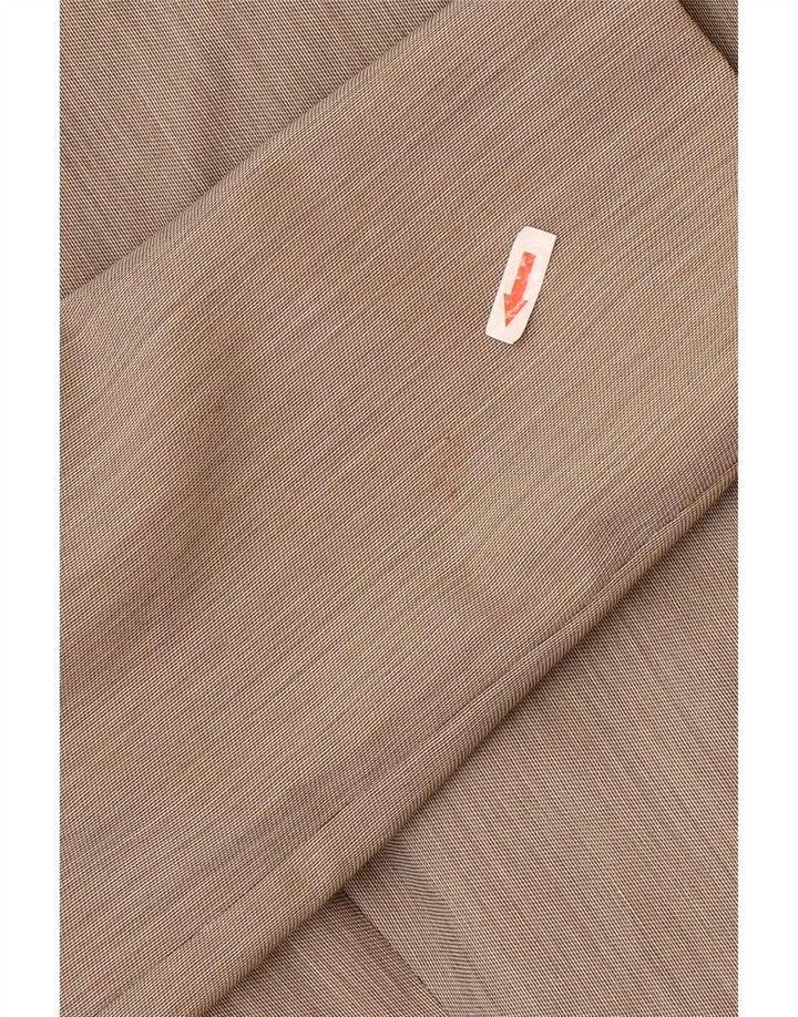Marks & Spencer Dame 1 Knap Blazer Jakke UK 14 Stor Brun Ny Uld