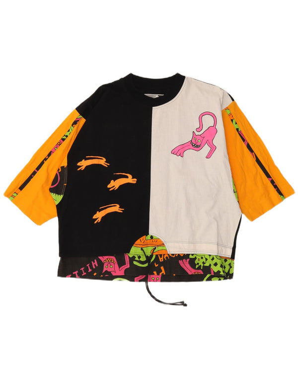 BENGER Grafisk Top 3/4 ærme til kvinder EU 38 Medium Sort Colourblock