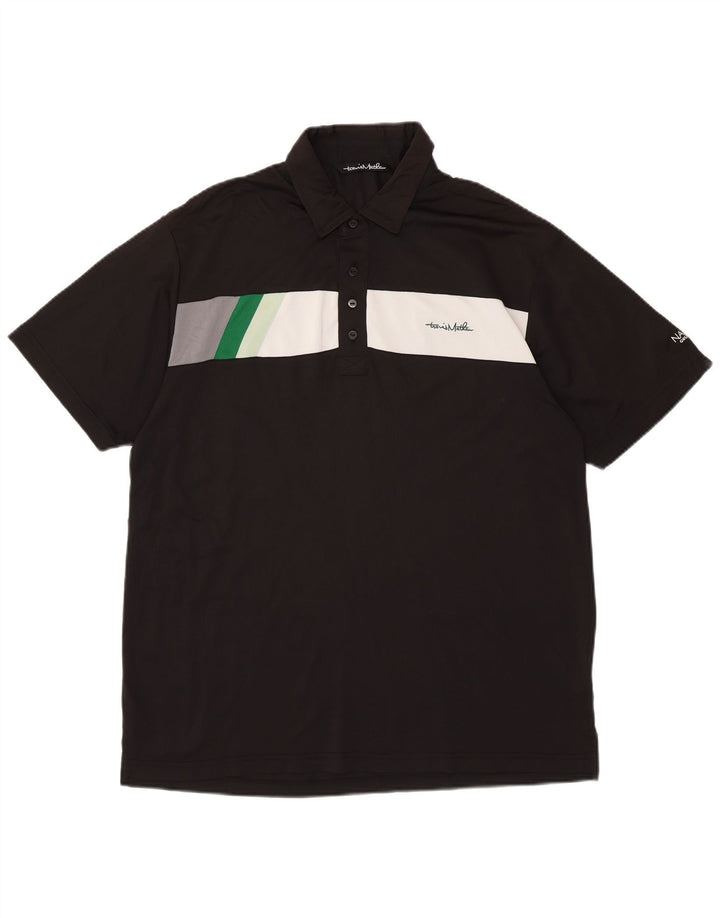 TRAVIS MATHEW Herre grafisk poloshirt XL Sort Colourblock Polyester