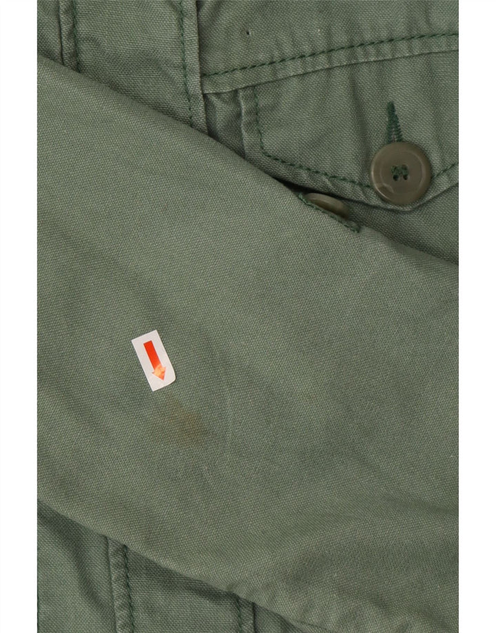 MONSOON Womens Utility Jacket UK 16 Large Green Ramie