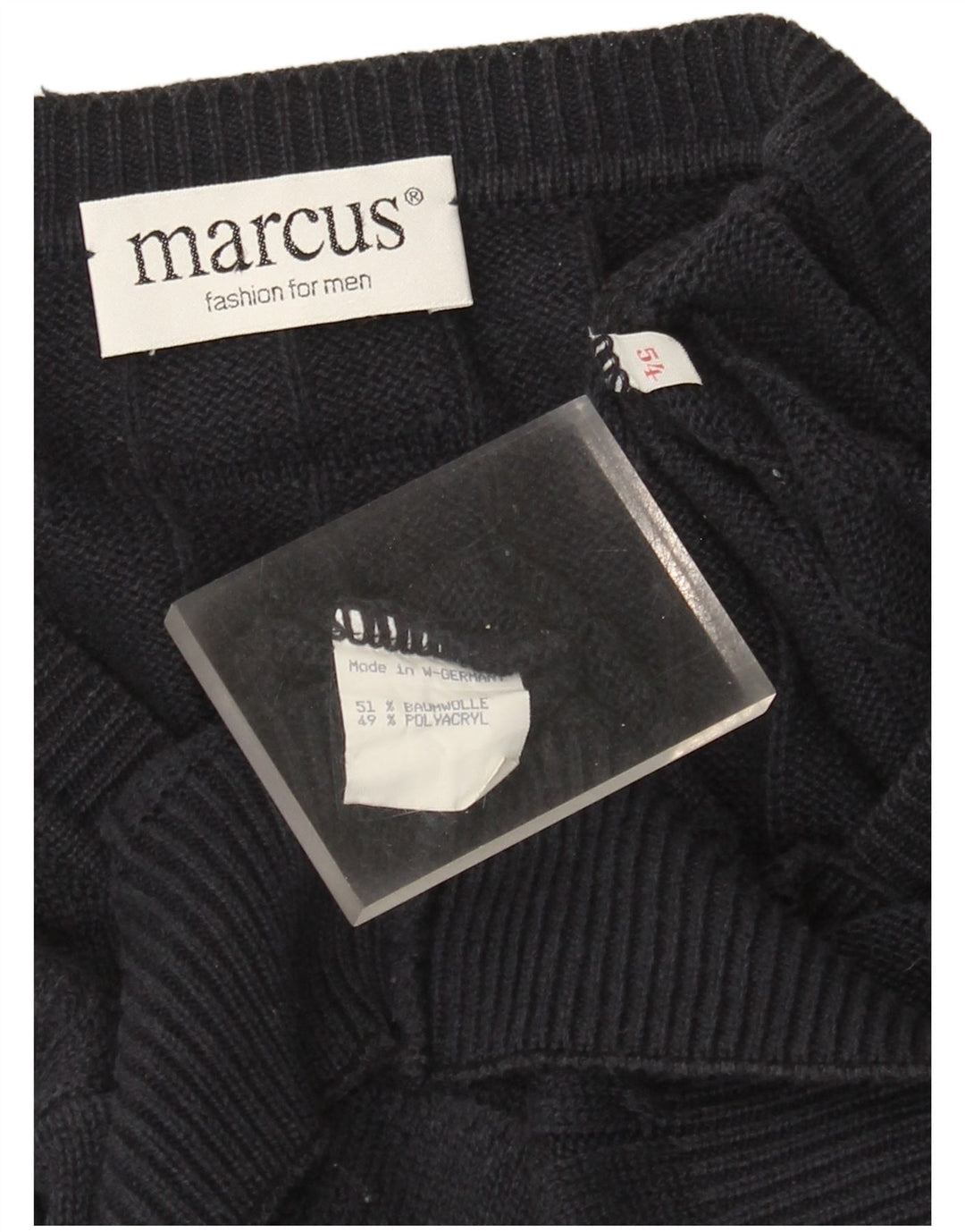 Marcus Herre V-hals sweater IT 54 XL Marineblå Stribet polyakryl