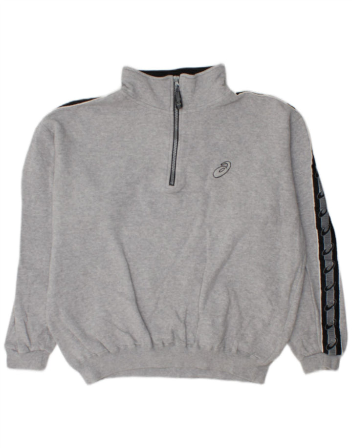 Asics Herre Loose Fit Grafisk Sweatshirt Jumper Medium Grå Colourblock