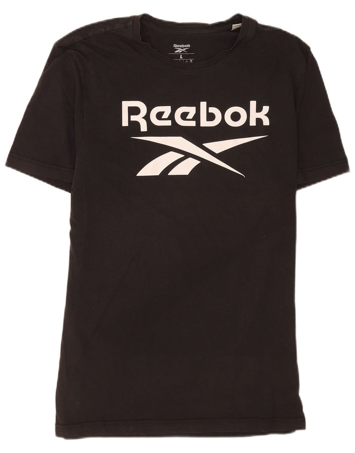 Reebok Herre grafisk T-shirt Top Stor sort bomuld