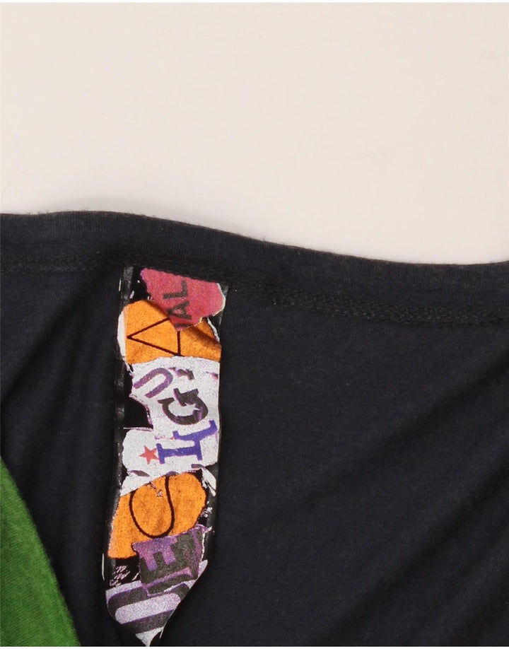 DESIGUAL kvinders abstrakt mønster grafisk top langærmet UK 10 Lille rød