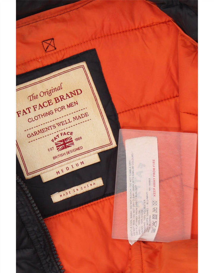FAT FACE Herre polstret jakke UK 38 Medium Navy Blue Nylon