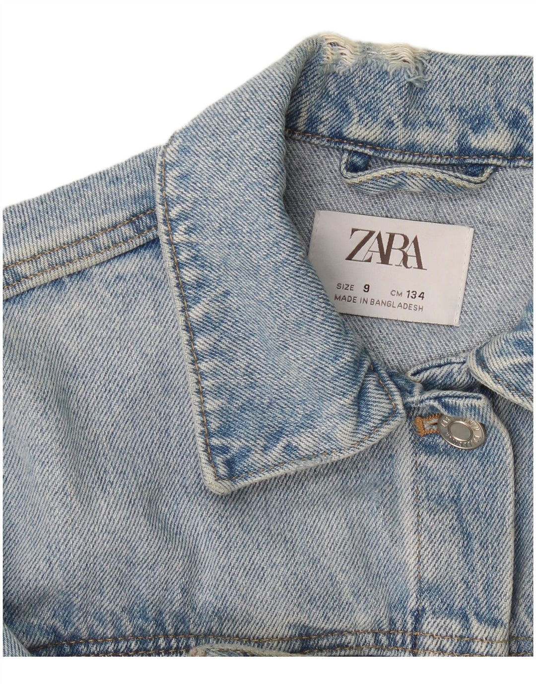 Zara piger grafisk denimjakke 8-9 år blå