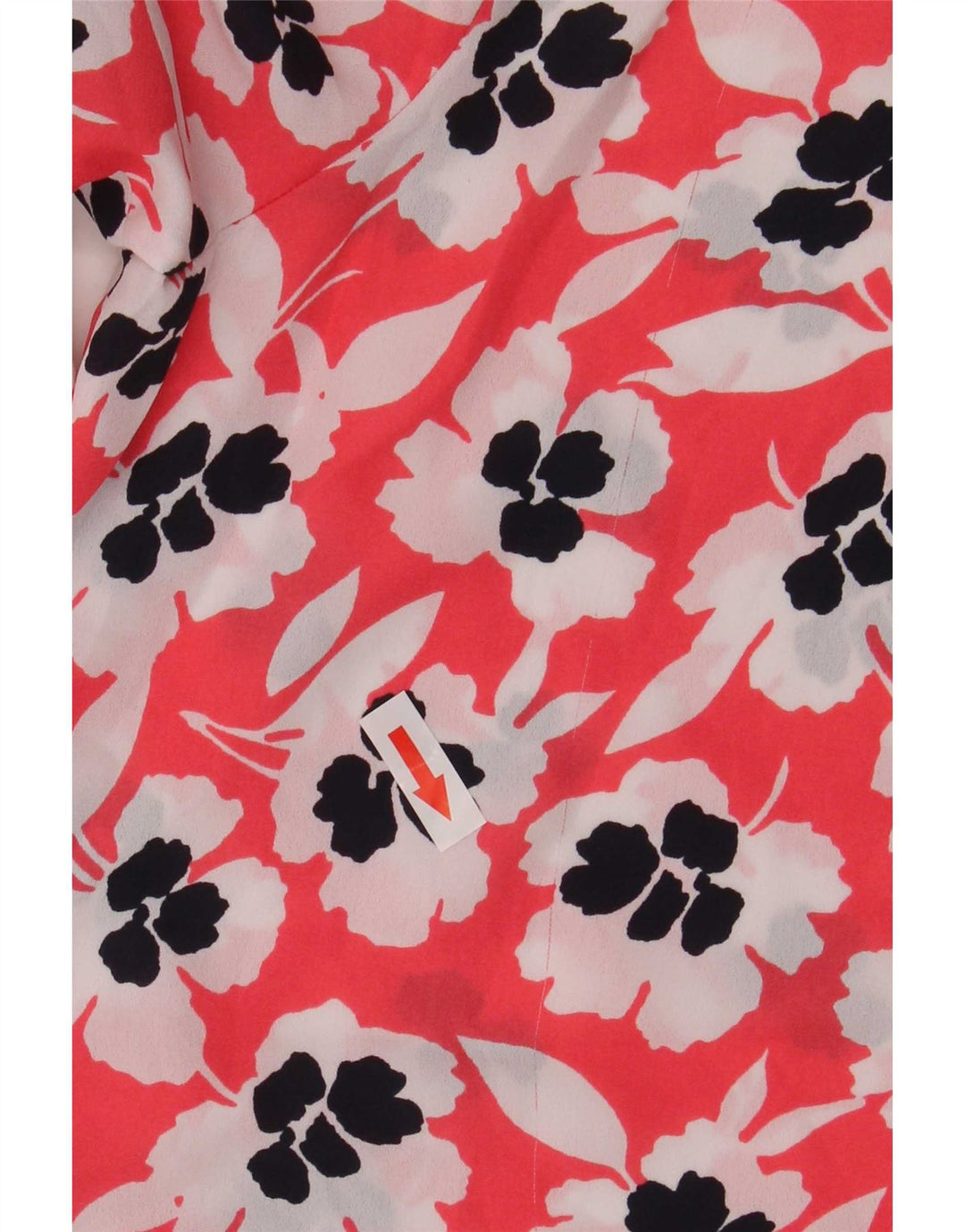 Marks & Spencer Dame Oversized skjortebluse UK 18 XL Rød blomsterpolyester