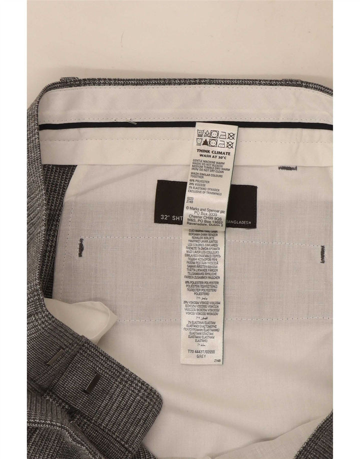 Marks & Spencer Herre bukser med almindelig jakkesæt W32 L29 Grå Houndstooth