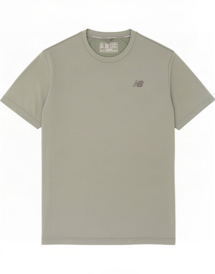 New Balance Herre T-Shirt Top Medium Grøn Polyester