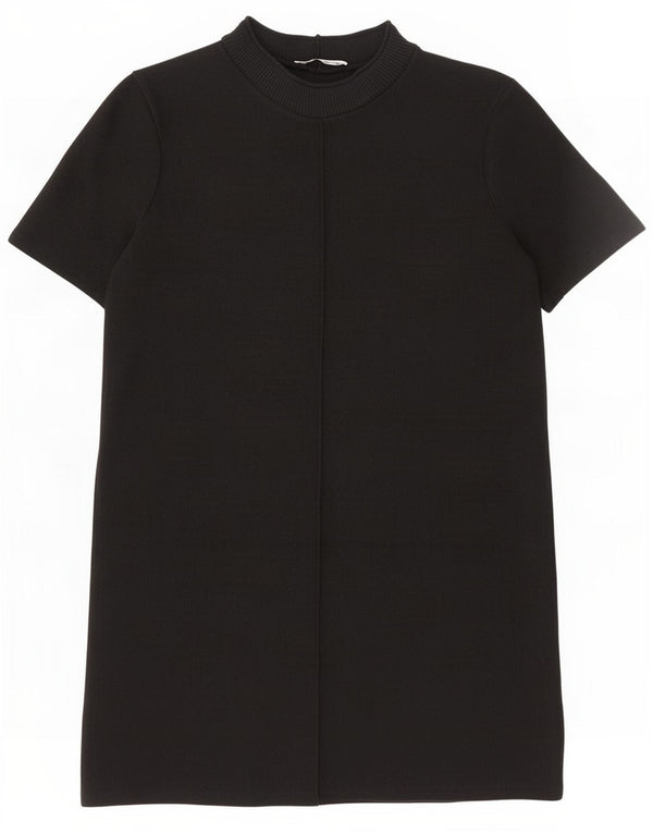 Zara Dame Jumper Dress UK 10 Small Black Polyester