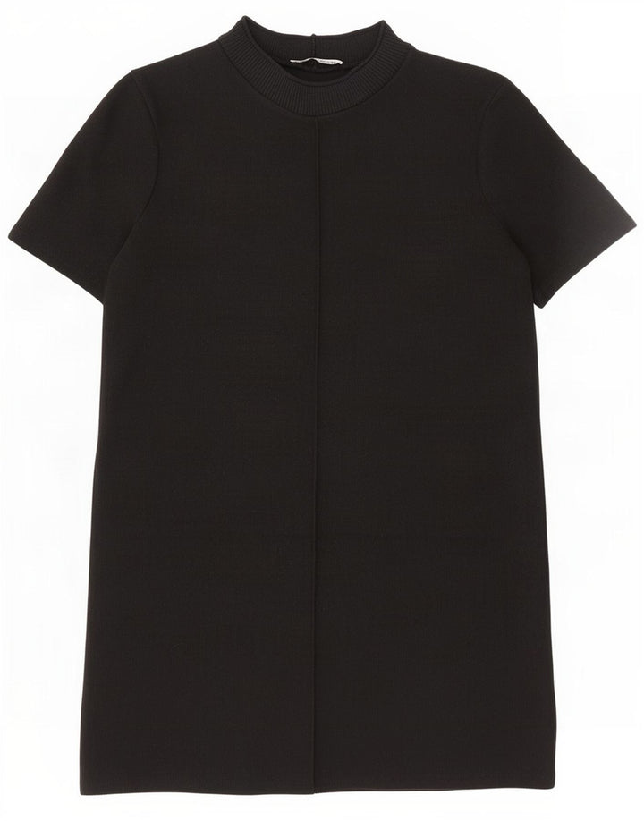 Zara Dame Jumper Dress UK 10 Small Black Polyester