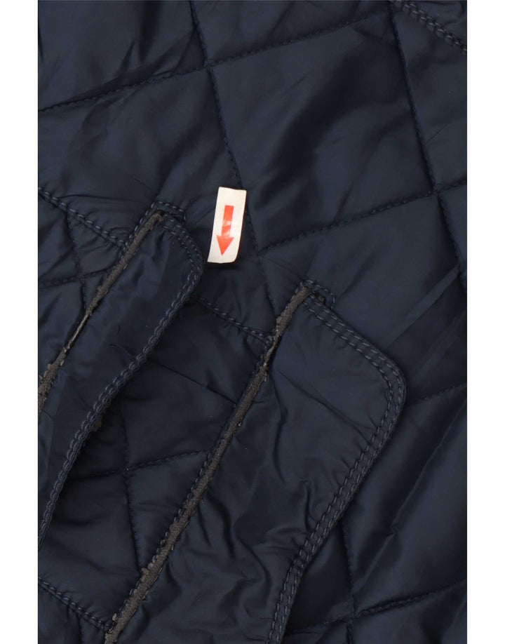 Zara Herre Quiltet Jakke UK 44 2XL Navy Blue Polyester