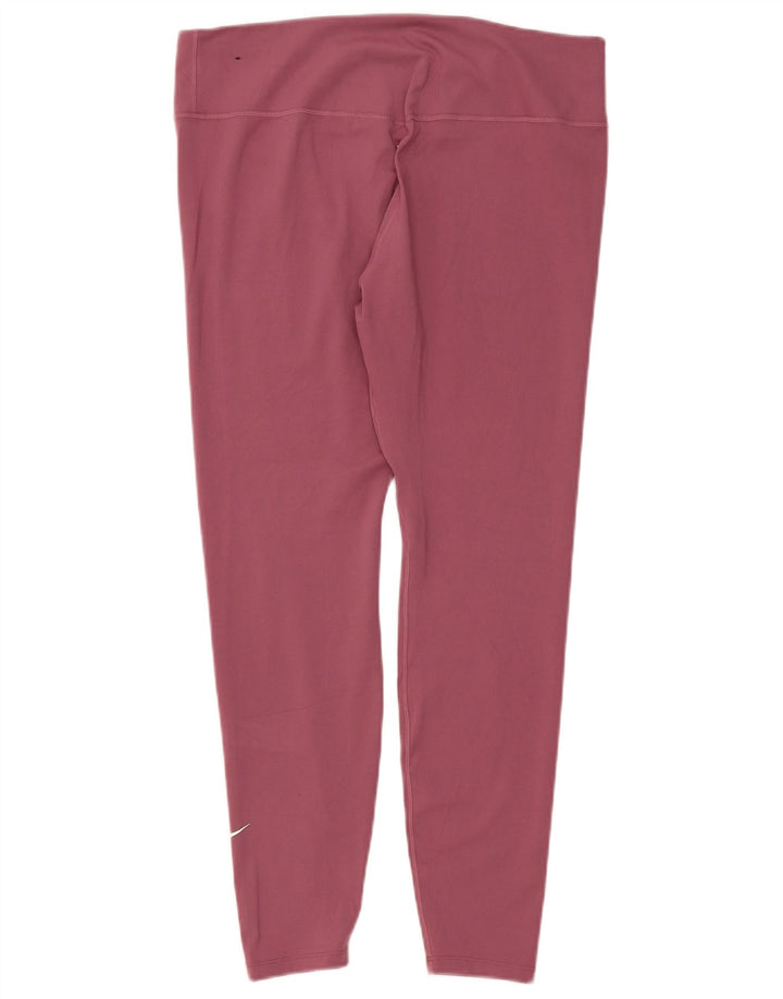 Nike Dame Dri Fit Leggings UK 18 XL Pink Polyester