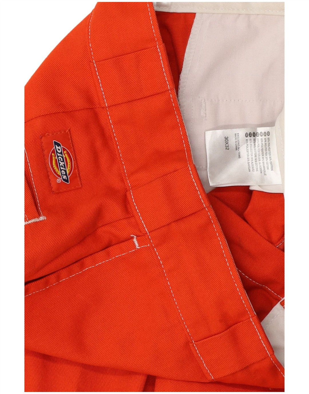 DICKIES Straight Chino-bukser til mænd W30 L32 Orange Bomuld