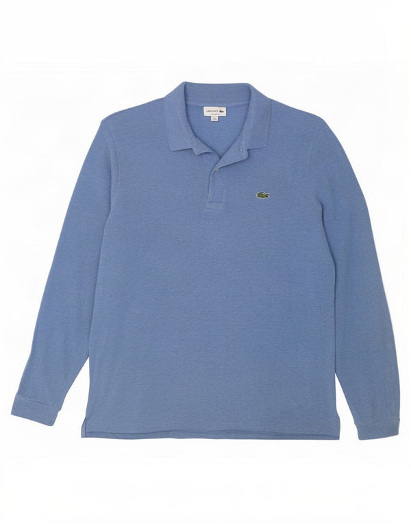 Lacoste Langærmet herre poloskjorte i klassisk pasform størrelse 6 XL Blå bomuld
