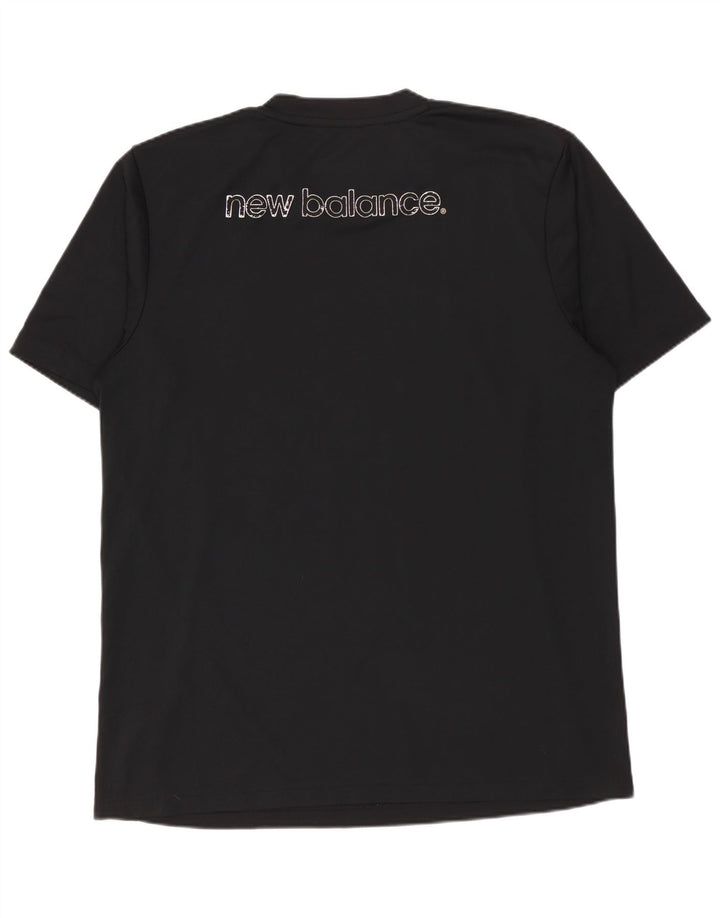 NEW BALANCE Herre grafisk T-shirt Top Medium Sort Polyester