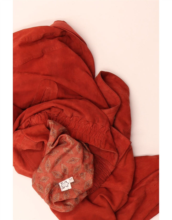 VINTAGE Herre Bomber Ruskindsjakke IT 54 2XL Orange Læder