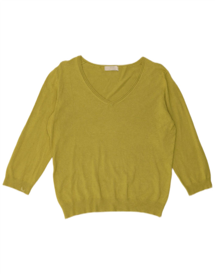 Marks & Spencer Womens Crop V-hals sweater UK 16 Large Green