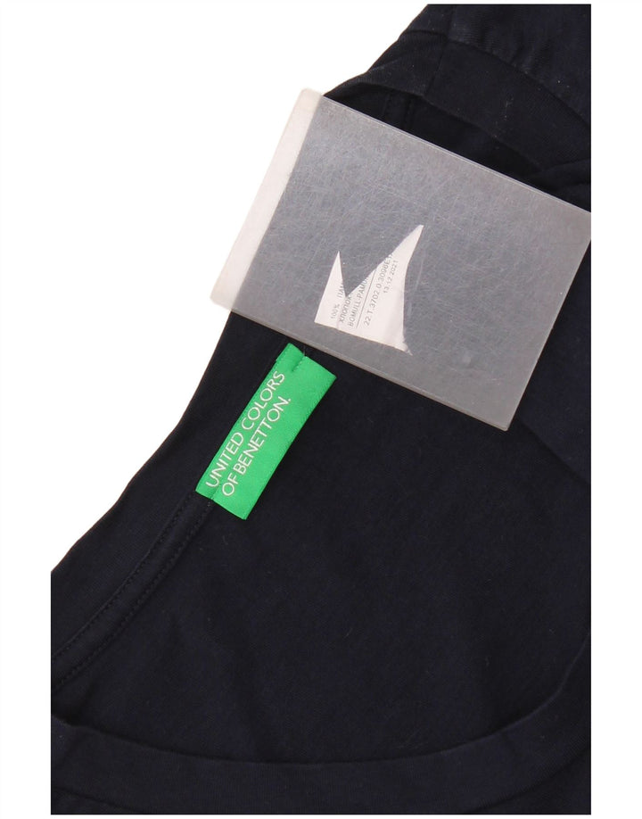 Benetton Damevest Top UK 12 Medium Navy Blue Bomuld