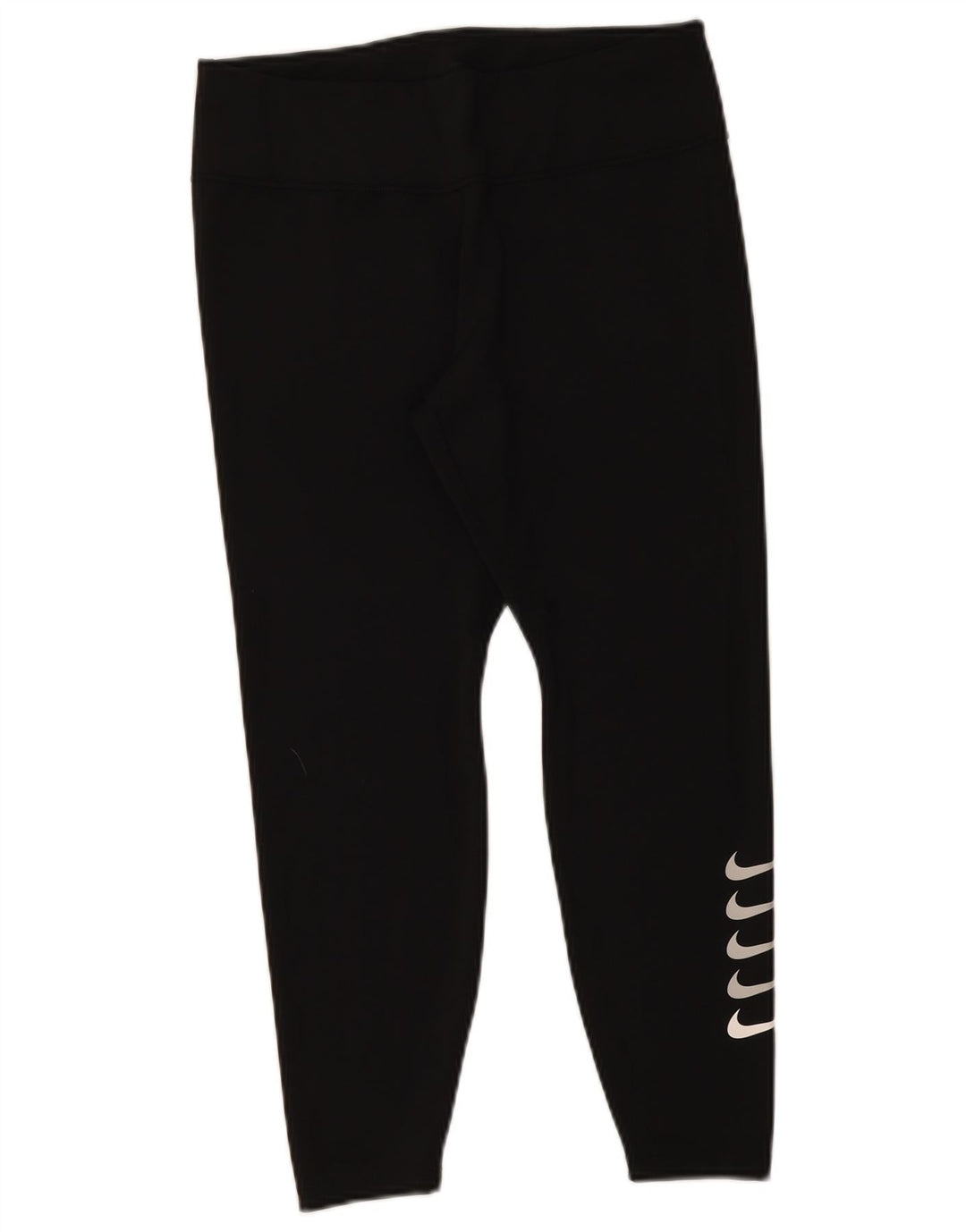 Nike Dame Dri Fit Graphic Crop Leggings UK 14 Large Black Polyester