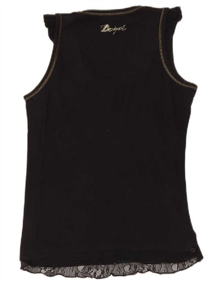 Desigual Damevest Top UK 12 Medium Sort Geometrisk Bomuld