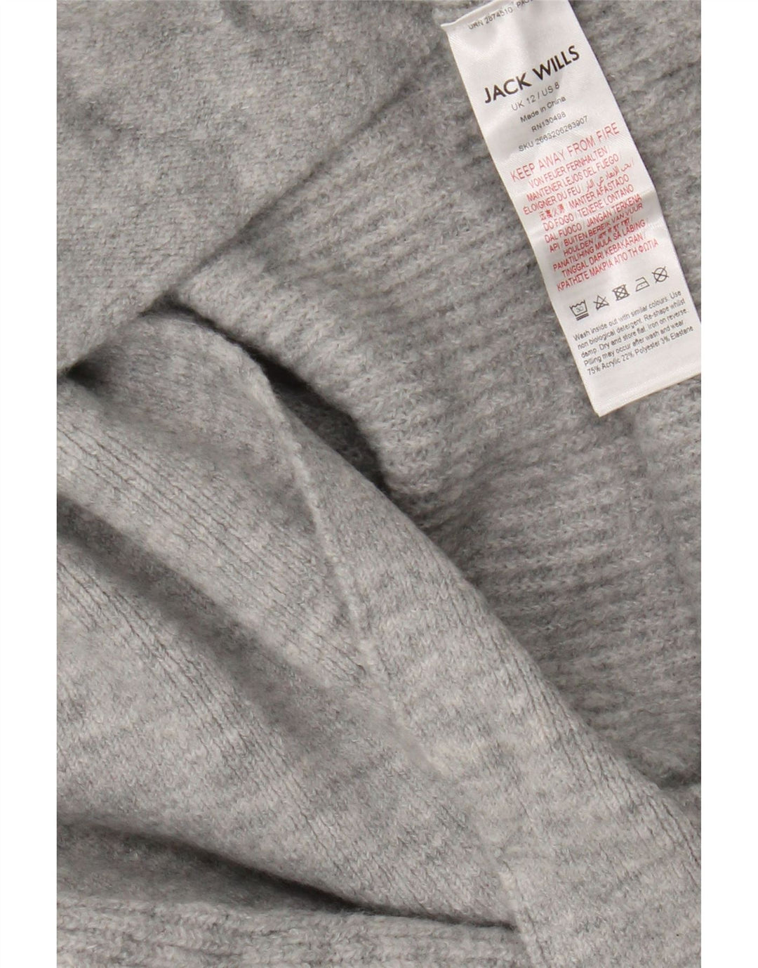 Jack Wills Dame Oversized Longline Cardigan Sweater UK 12 Medium Grey