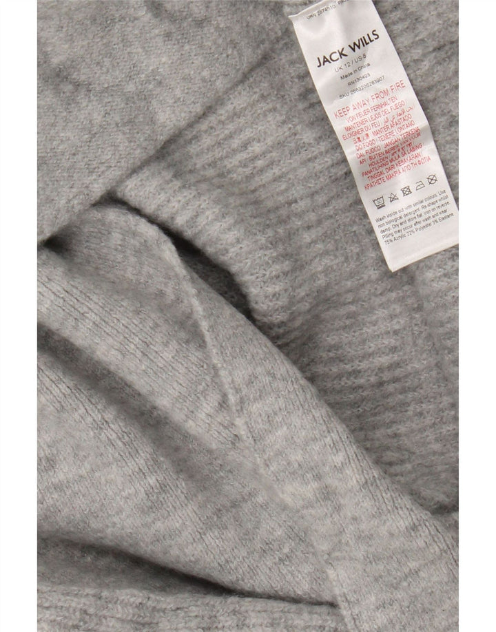 Jack Wills Dame Oversized Longline Cardigan Sweater UK 12 Medium Grey