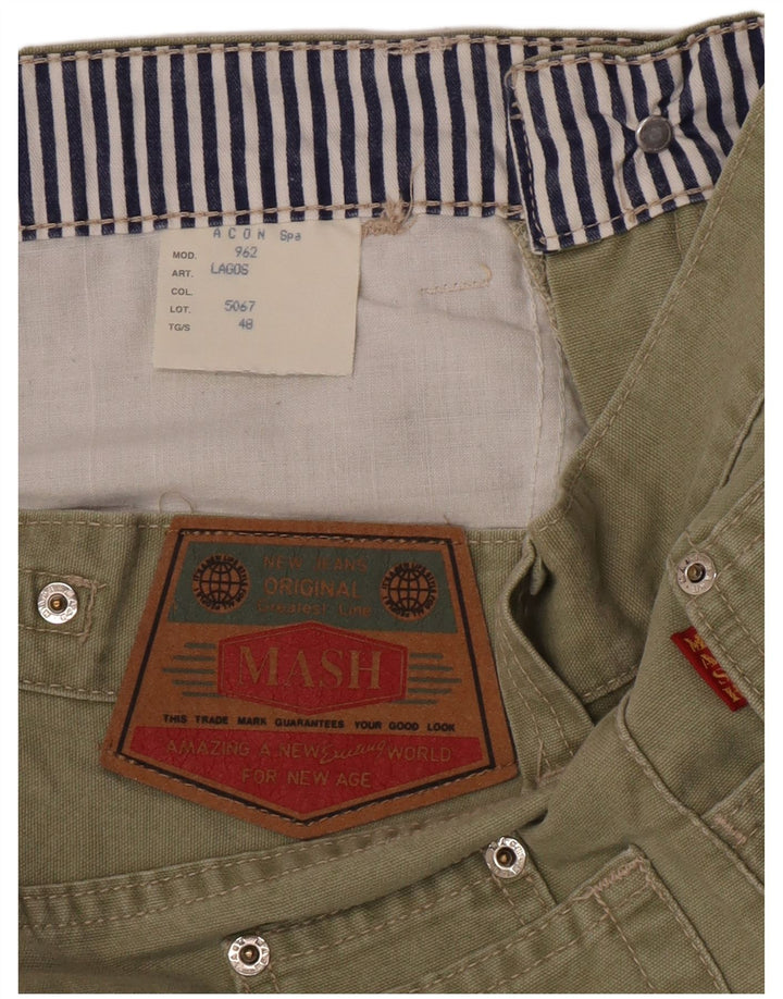 Mash Herre Lige Casual Bukser IT 48 Medium W30 L32 Khaki Bomuld