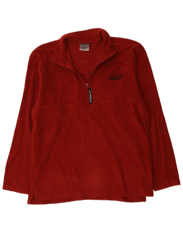 Jack Wolfskin Herre lynlås hals Fleece Jumper UK 40/42 Stor Burgundy Polyester