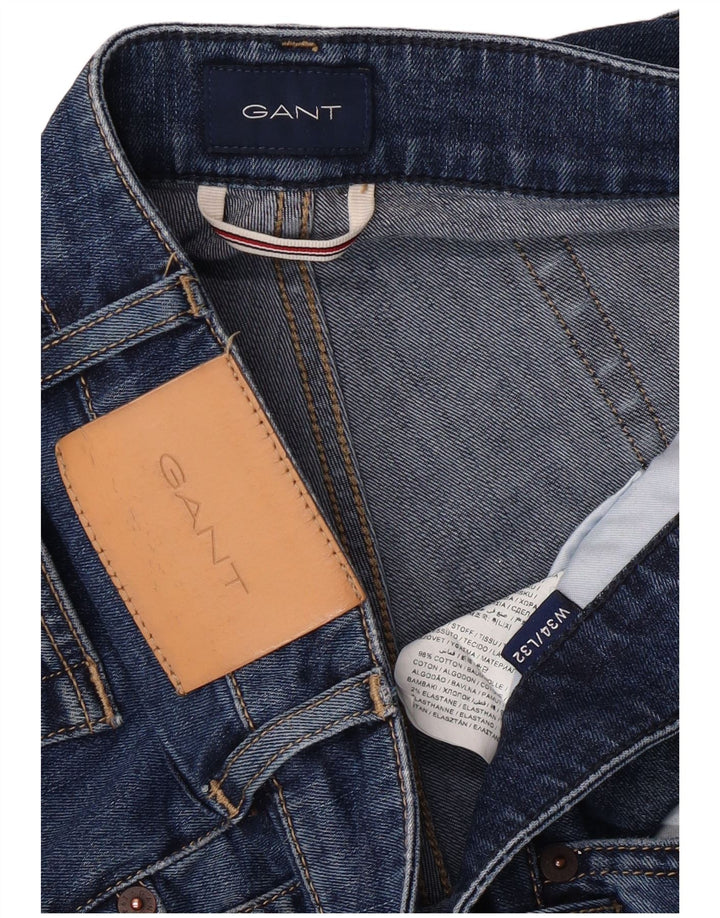 GANT Straight Jeans til mænd W34 L30 Blå Bomuld