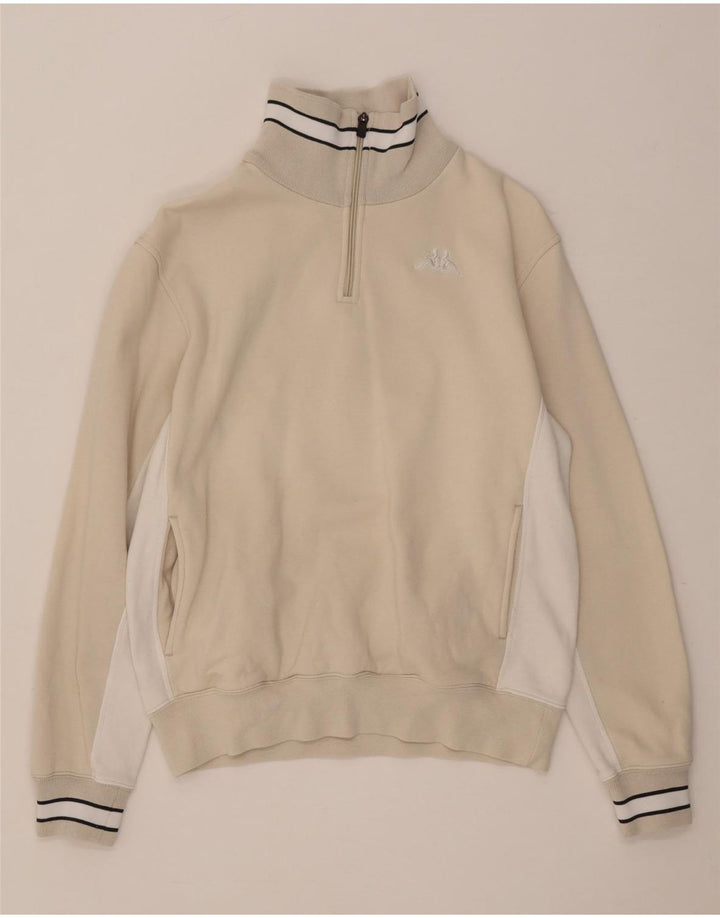 Kappa Sweatshirt med lynlås til kvinder DK 14 Medium Beige Colourblock