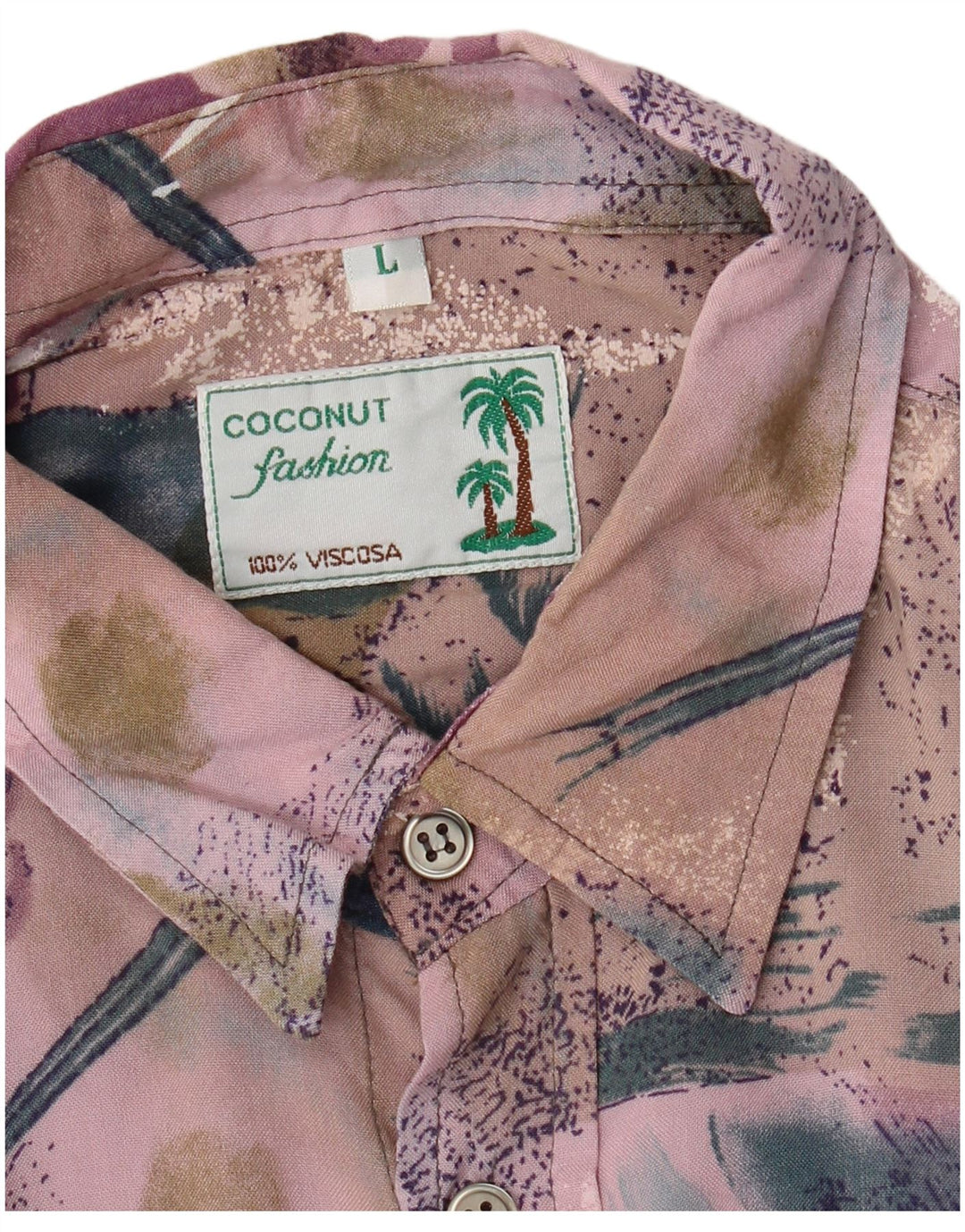 Coconut Herre kortærmet skjorte Stor flerfarvet Patchwork Viscose