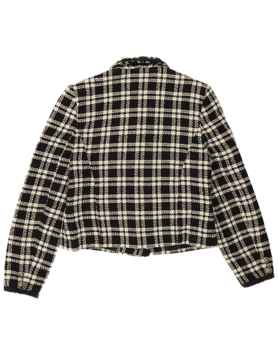 Yessica dobbeltradet blazerjakke til kvinder EU 40 Mellem sort ternet uld