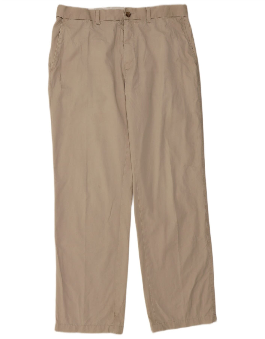 Marks & Spencer Straight Chino-bukser til mænd W36 L33 Beige Bomuld