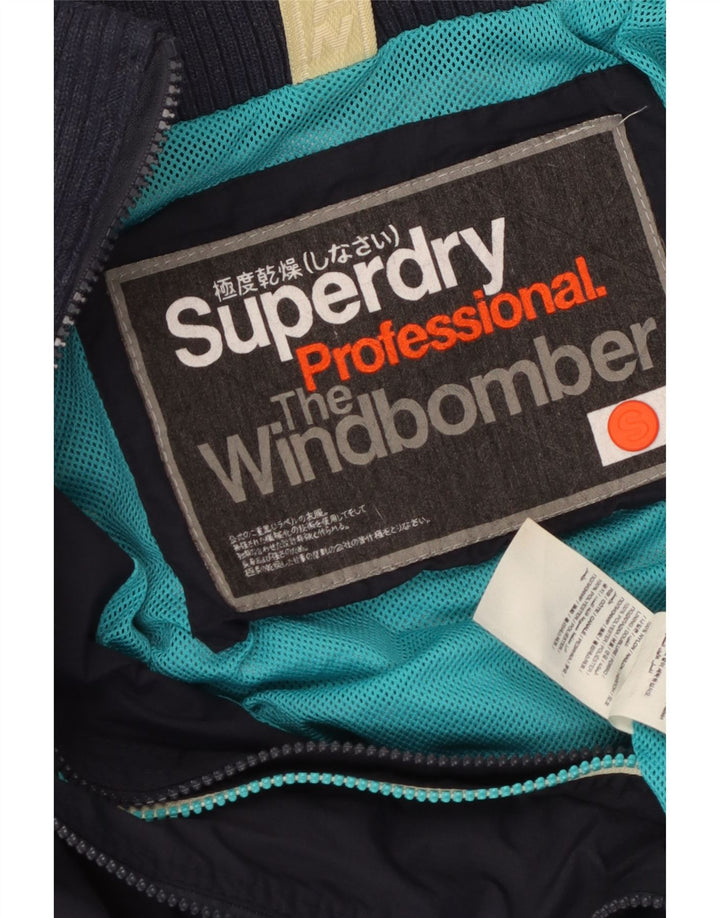 Superdry Womens The Windbomber Grafisk regnjakke UK 10 Small Navy Blue