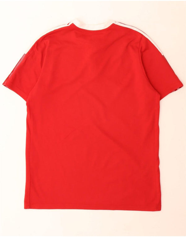Adidas Herre Aeroready Grafisk T-Shirt Top Medium Rød Colourblock Bomuld